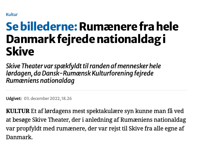 Vezi imaginile: Români din întreaga Danemarca au sărbătorit Ziua Națională la Skive