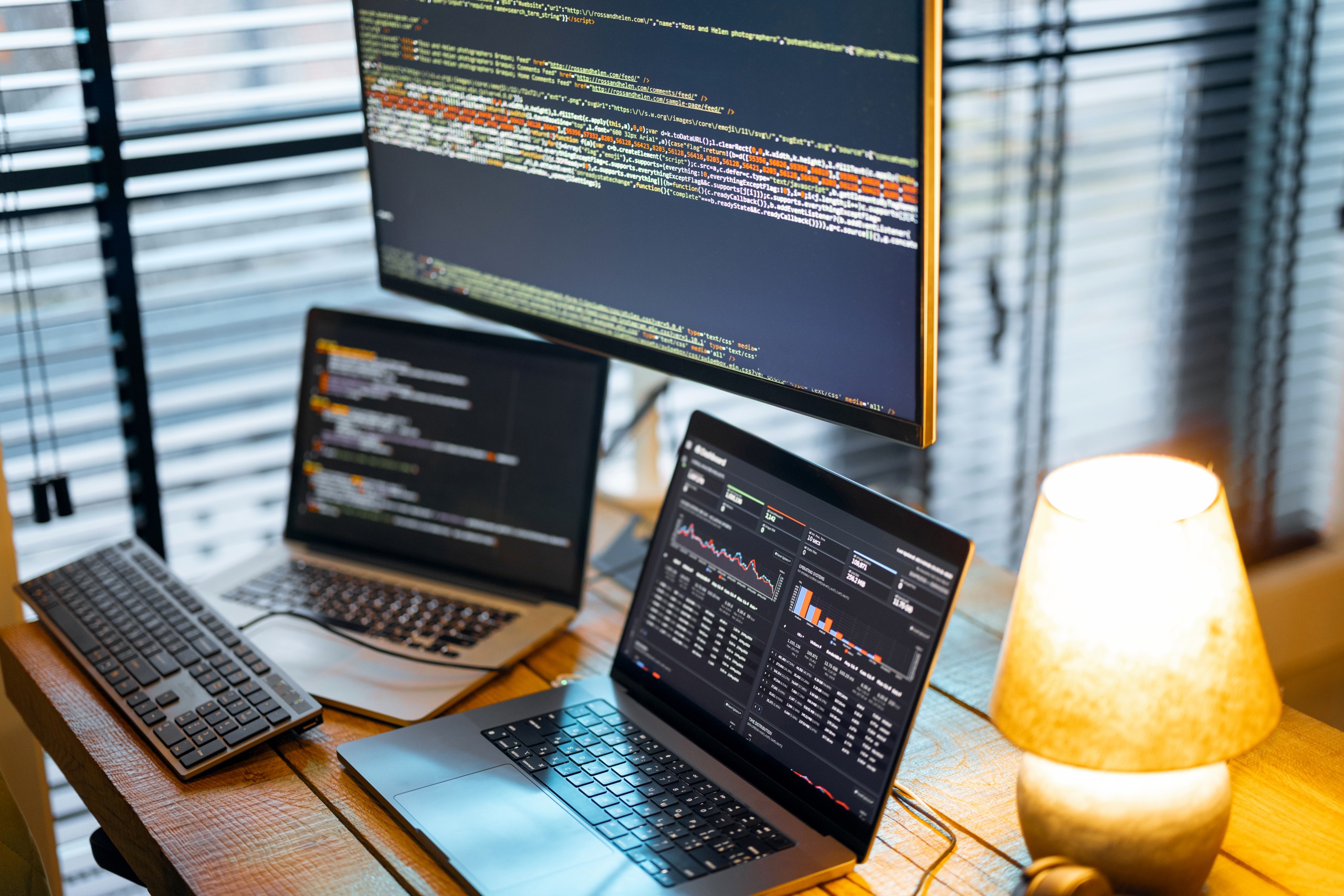 Programmer Workspace with computers