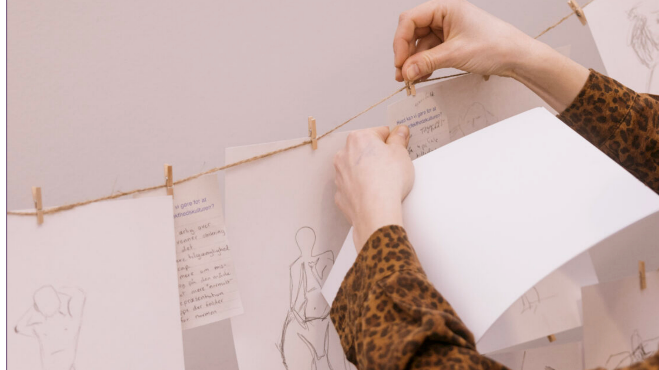 Pinning sketches and notes to a string display