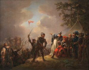 standard_Danmarks_flag_1219_Lorentzen Dannebrog falder ned fra himlen, C.A. Lorentzen 1809.