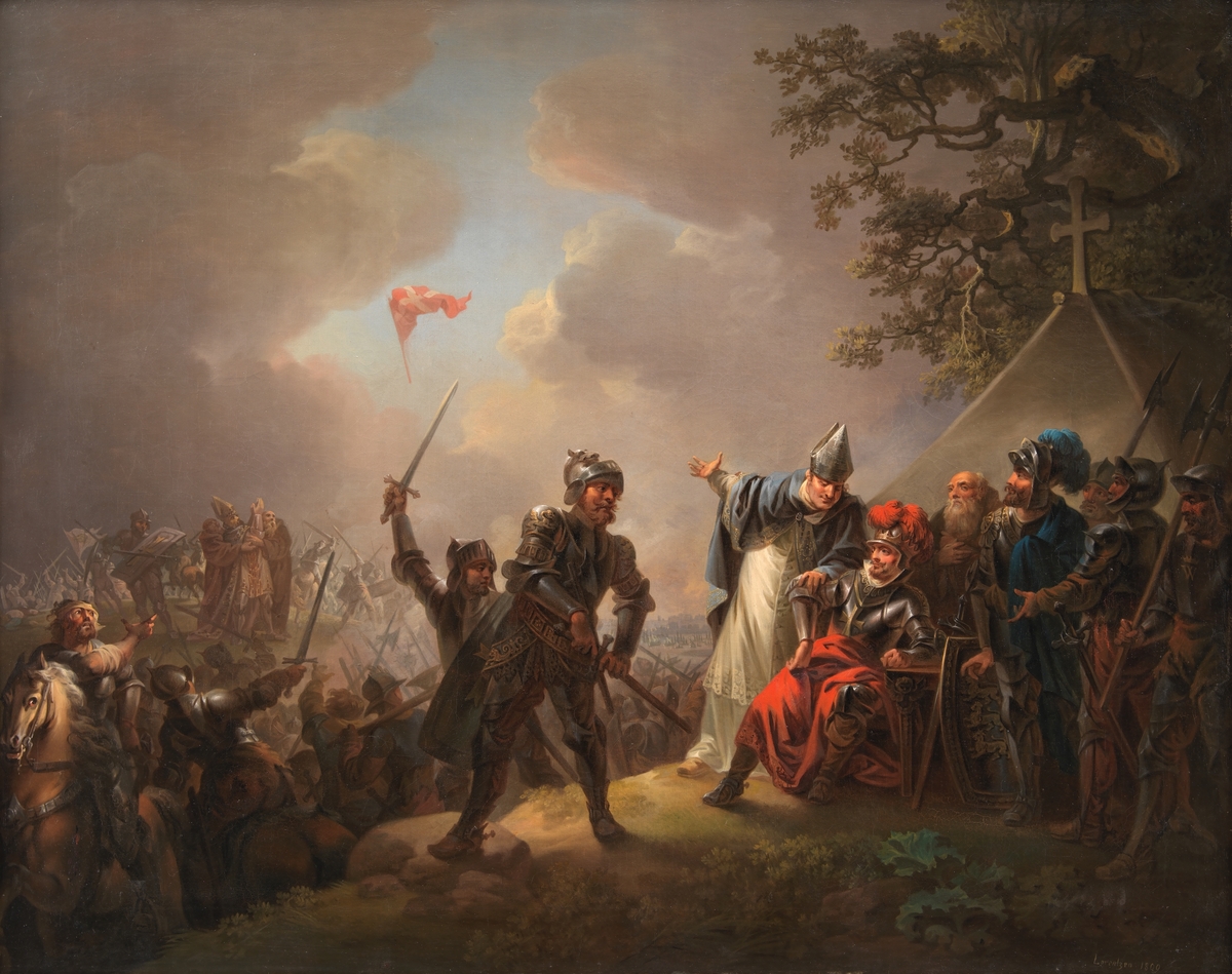 Dannebrog falder ned fra himlen, C.A. Lorentzen 1809.