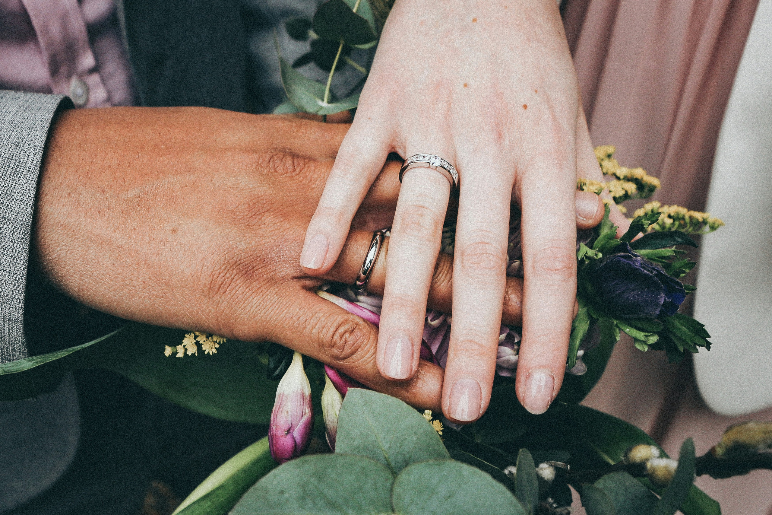 Wedding rings in hands